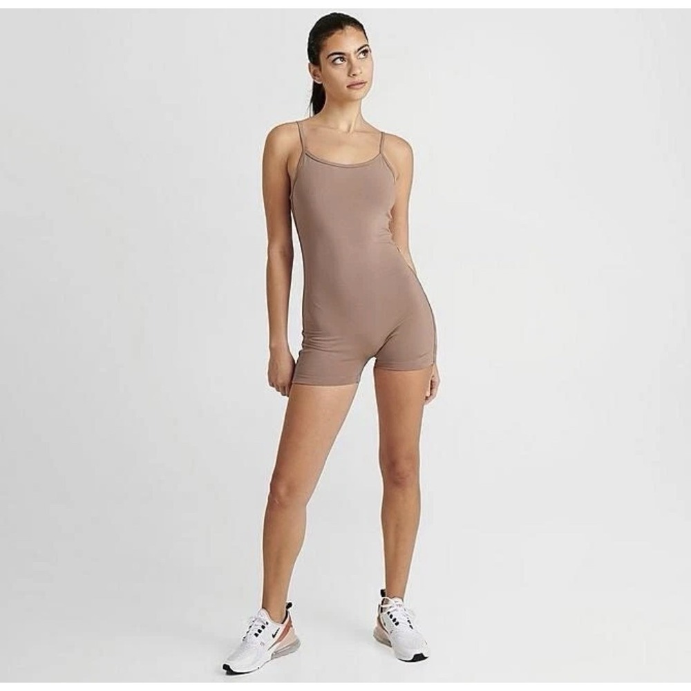 Nike Sportswear Body Suit One Piece Brown Womens Sz Medium Nude Desert Dust - Picture 2 of 15